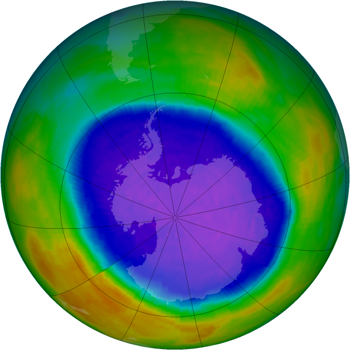 Antarctic ozone map for 27 September 1994